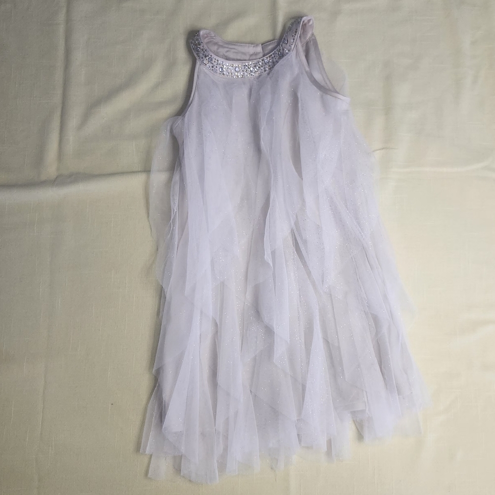 Tahari Beige Sleeveless Dress with Silver & Gold Accents